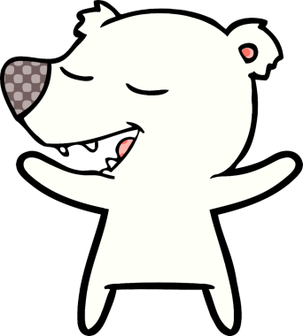 Bir insan tarafından çizilmiş kutup ayısı karikatürü