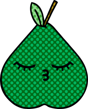 bir insan tarafından çizilmiş bir armut karikatürü.