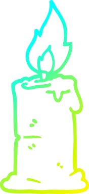 Bir insan tarafından çizilmiş yanan bir mumun soğuk gradyan çizgisi.