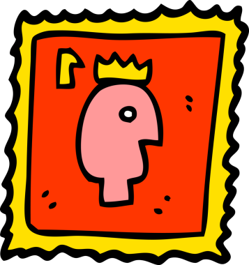 Bir insan tarafından çizilmiş posta pulu için karalama.