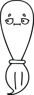 Bir insan tarafından çizilmiş boya fırçasının çizgi çizimi