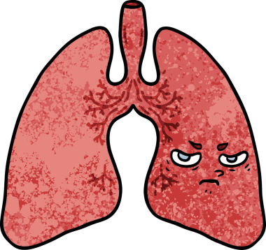 Bir insan tarafından çizilmiş karikatür ciğerleri.