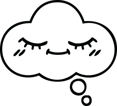 Bir insan tarafından çizilmiş bir düşünce baloncuğunun çizgi çizimi