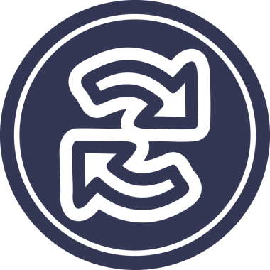 Bir insan tarafından çizilmiş ok dairesel simgesi geri dönüşümü