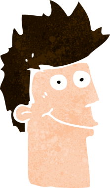 Bir insan tarafından çizilmiş mutlu bir adam.