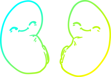 Bir insan tarafından çizilmiş bir karikatürün soğuk gradyan çizgisi.