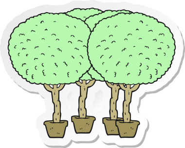 Bir insan tarafından çizilmiş karikatür ağaçlarının çıkartması.