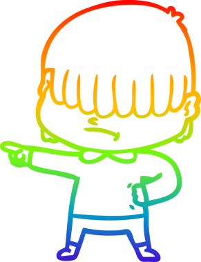 Bir insan tarafından çizilmiş dağınık saçlı bir çizgi film çocuğunun çizimi.