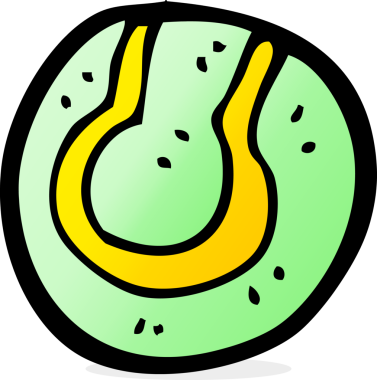 Bir insan tarafından çizilmiş çizgi film tenis topu.