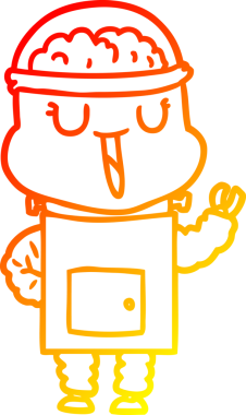 Bir insan tarafından çizilmiş mutlu bir çizgi robot çizimi