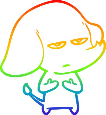 gökkuşağı gradyan çizimi bir insan tarafından çizilmiş bir karikatür fili