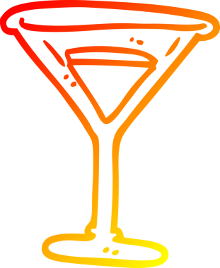 Bir insan tarafından çizilmiş bir çizgi martininin ılık gradyan çizimi