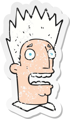 Bir insan tarafından çizilmiş bir karikatürün gerilimli çıkartması.