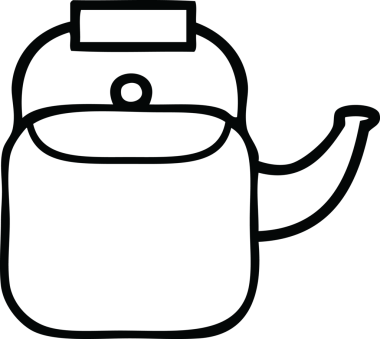 Bir insan tarafından çizilmiş bir çaydanlık çizimi.