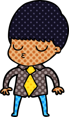 Bir insan tarafından çizilmiş sakin çocuk çizgi filmi.