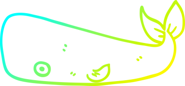 Bir insan tarafından çizilmiş karikatür balinası çizimi.