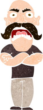 Bir insan tarafından çizilmiş kızgın bir adam.