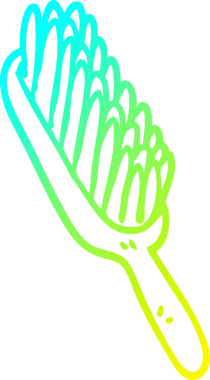 Bir insan tarafından çizilmiş bir saç fırçasının soğuk gradyan çizimi