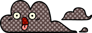 Bir insan tarafından çizilmiş bir fırtına bulutunun karikatürü.