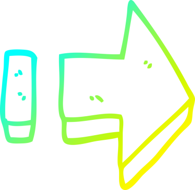 Soğuk gradyan çizgi çizimi bir insan tarafından çizilmiş bir oku işaret ediyor.