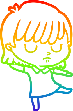 gökkuşağı gradyan çizimi bir insan tarafından çizilmiş bir karikatür kadın