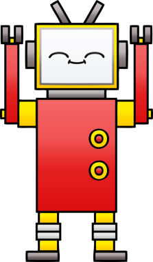 Bir insan tarafından çizilmiş bir robotun gölgelenmiş çizimi