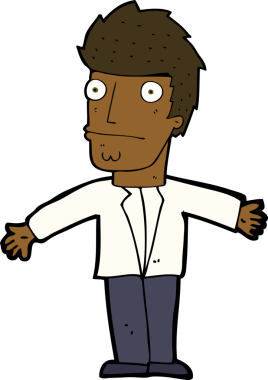 Bir insan tarafından çizilmiş, kafası karışmış bir adam.