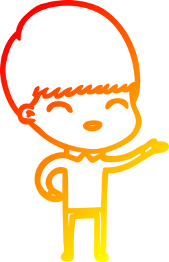 Bir insan tarafından çizilmiş mutlu çizgi film çocuğu çizimi.