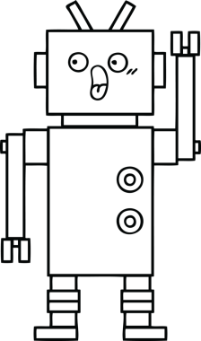 Bir insan tarafından çizilmiş robot çizimi