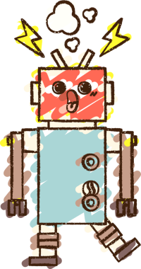 Bir insan tarafından çizilen robot tebeşiri.