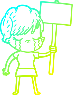 Bir insan tarafından çizilmiş ağlayan bir karikatür çizimi.