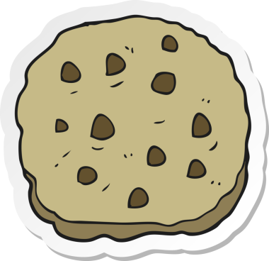 Bir insan tarafından çizilmiş çizgi film kurabiyesinin çıkartması.