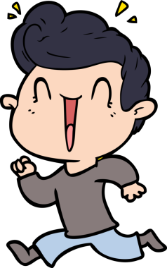 Bir insan tarafından çizilmiş heyecanlı bir çizgi film.