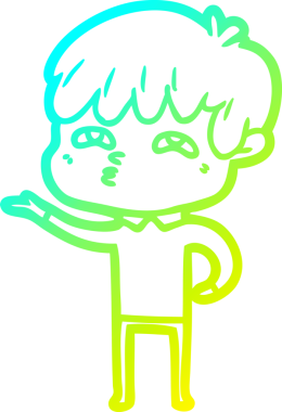 Bir insan tarafından çizilmiş soğuk gradyan çizgi çizimi.