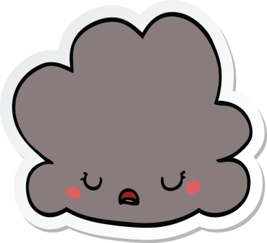 Bir insan tarafından çizilmiş bir karikatür bulutunun etiketi