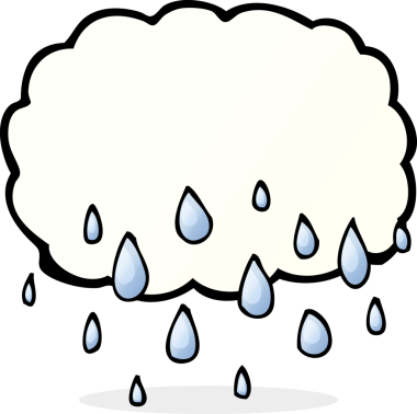 Bir insan tarafından çizilmiş yağmur bulutu karikatürü