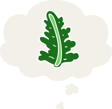 Düşünce baloncuklu çizgi film yaprağı insan tarafından çizilmiş.