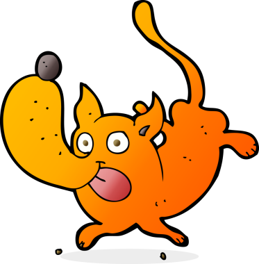 Bir insan tarafından çizilmiş komik bir köpek.