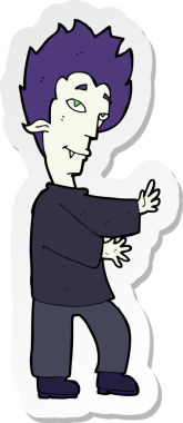 Bir insan tarafından çizilmiş bir vampirin çıkartması.