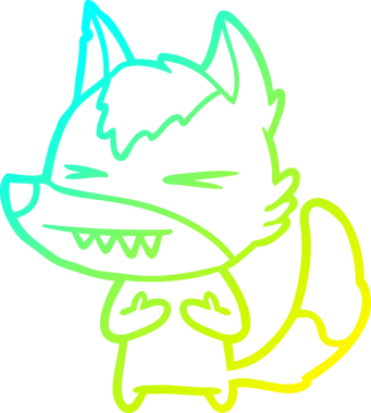 Bir insan tarafından çizilmiş kızgın bir kurt çizgi filmi.