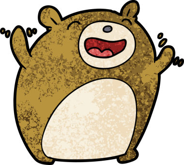 Bir insan tarafından çizilmiş bir çizgi film ayısı.