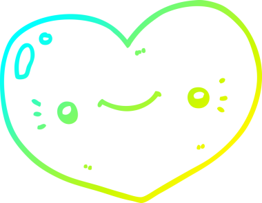 Bir insan tarafından çizilmiş bir kalp karikatürü çizimi