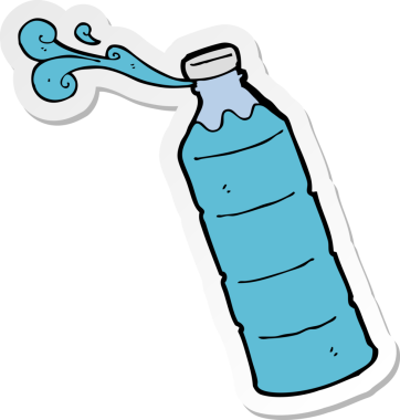 Bir insan tarafından çizilmiş portakal suyu şişesinin çıkartması.