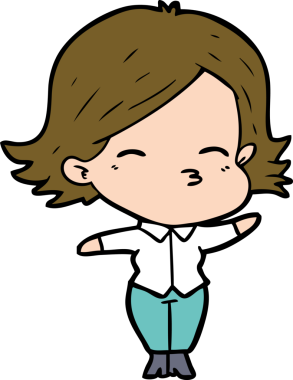 Bir insan tarafından çizilmiş karikatür kadın.