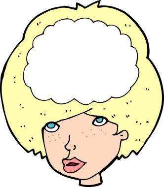 Bir insan tarafından çizilmiş boş kafalı kadın çizgi filmi.