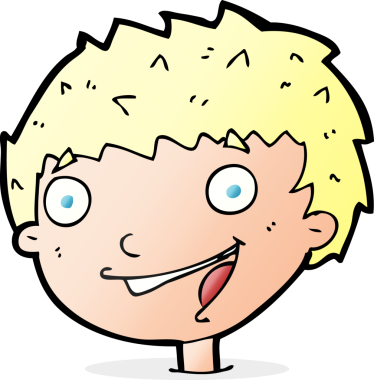 Bir insan tarafından çizilmiş gülen çocuk.