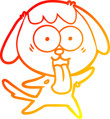 Bir insan tarafından çizilmiş sevimli bir köpeğin sıcak çizgi çizgisi.