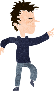 Bir insan tarafından çizilmiş çizgi filmci.