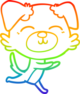 gökkuşağı gradyan çizimi bir insan tarafından çizilmiş bir çizgi köpek