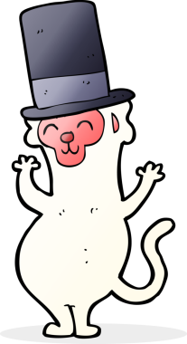 Bir insan tarafından çizilmiş silindir şapkalı maymun.